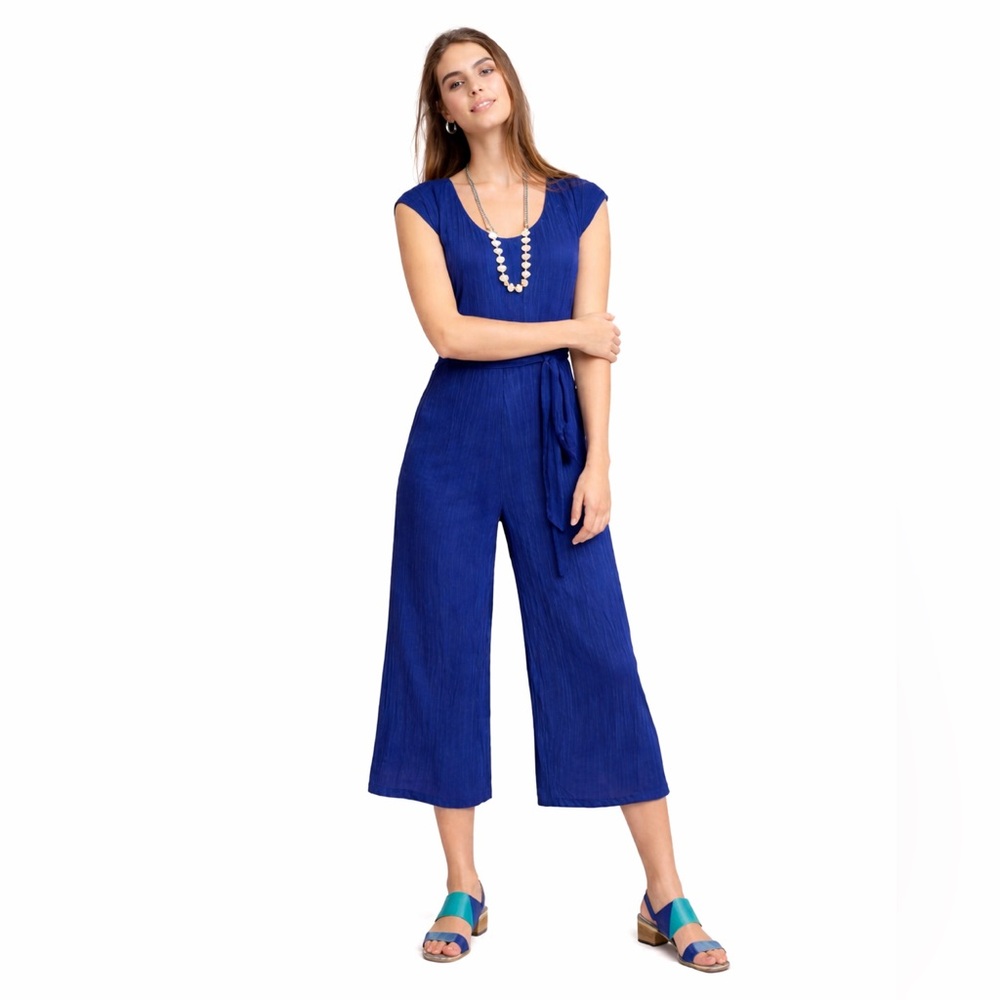 Anthropologie Maeve Sonata Women's  Jumpsuit Wide Leg in Royal Blue Size US 8